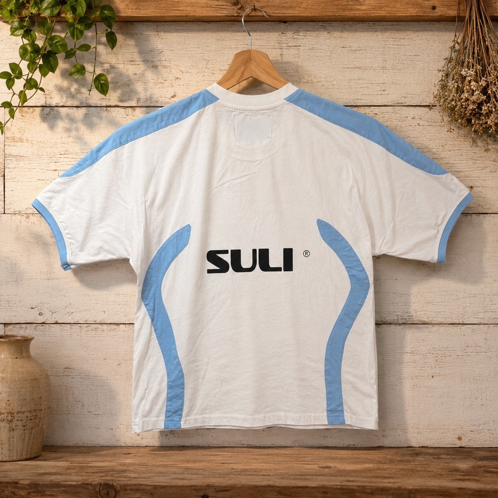 SULI Les Rêves Sont Faits Graphic Tee White Blue Mens Size M Streetwear Boxy Fit